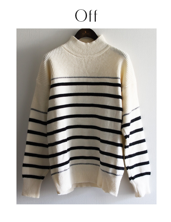 ハイネックボーダーニット(KY-5668)