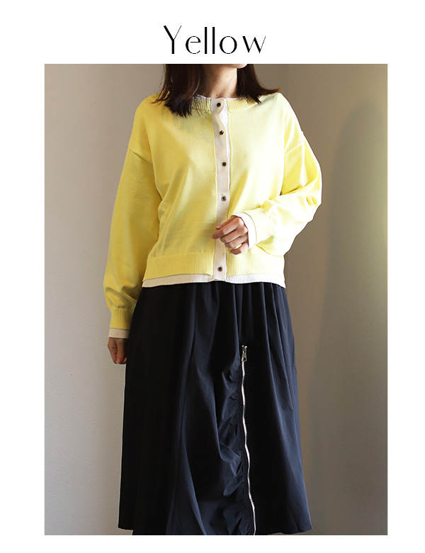 バイカラーニットカーディガン(29-0487)